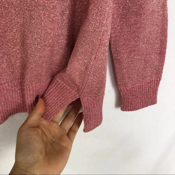 Crewcuts GIRLS pink striped metallic thread sweater - Picture 4 of 4